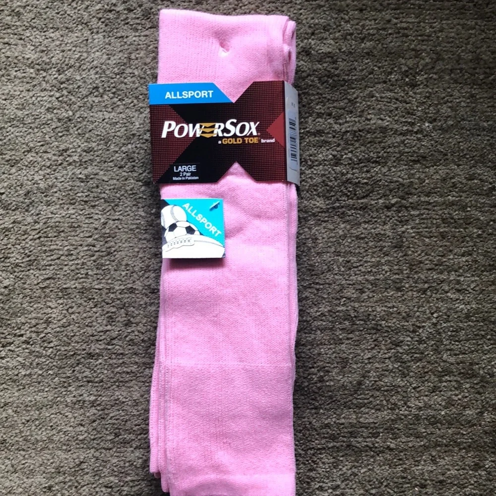 ☀️ 3/$10 -2 pairs Women’s Pink OTC Powersox all sport socks (see description)